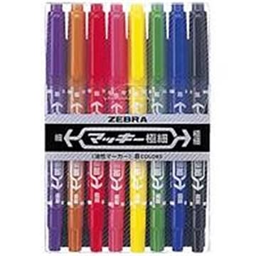 (業務用5セット) ZEBRA ゼブラ 油性ペン/マッキー 極細 0.5mm/8色組 MCF-8C