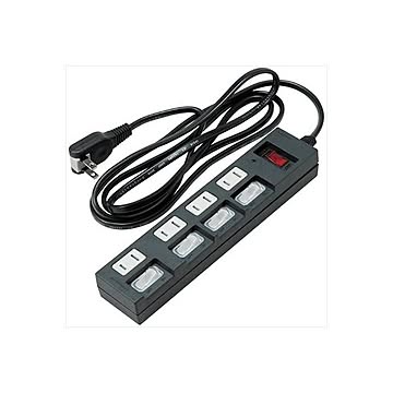 (まとめ)YAZAWA 個別集中スイッチ付節電タップ Y02BKS452BK×2セット