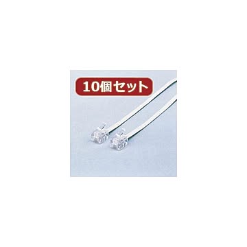 10個セット エレコム スリムモジュラケーブル（白） MJ-10WHX10