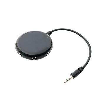 （まとめ） ミヨシ 5分配ステレオプラグ ブラック AAC-SP5／BK 【×5セット】