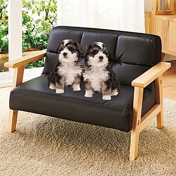 ペット専用家具シリーズ 【木肘ソファ】 約幅67×奥行43×高さ45cm 木製 肘付き 合皮/合成皮革 ウレタンフォーム 組立品