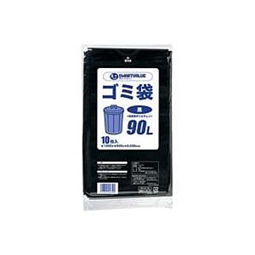 （まとめ）ジョインテックス ゴミ袋 LDD 黒 90L 10枚 N210J-90【×10セット】