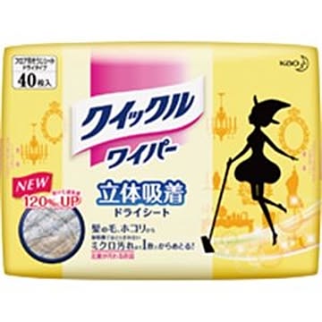 （まとめ）クイックルワイパー 立体吸着ドライシート 40枚入×12パック