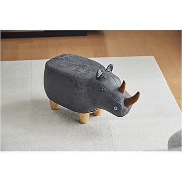 リノジュニア アニマルモチーフ スツール グレー