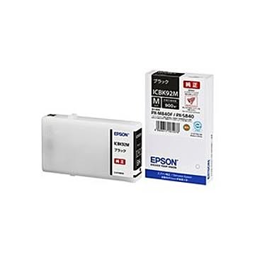 (まとめ) エプソン インクカートリッジ ブラックMサイズ ICBK92M 1個  【×10セット】