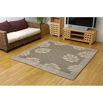 FXガレット 江戸間3畳用 麻混カーペット ブラウン 174×261cm ウレタン中材