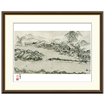 額絵 天橋立 雪舟 42x34cm 三幸
