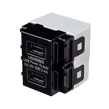 サンワサプライ 埋込USB給電用コンセント TAP-KJUSB2BK