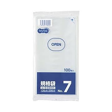 （まとめ）TANOSEE 規格袋 7号0.03×120×230mm 1パック（100枚）【×100セット】
