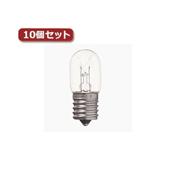 （まとめ）YAZAWA ナツメ球 T20 E17 10W クリア10個セット T201710CX10【×2セット】
