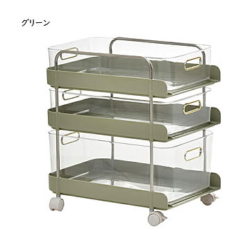 フェミニ ワゴン 3段 組立式 ONLS0381 幅320x奥行370x高さ400mm B.Bファニシング