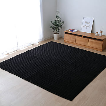 イケヒコ・コーポレーション ムー ラグ 185×185cm ブラック
