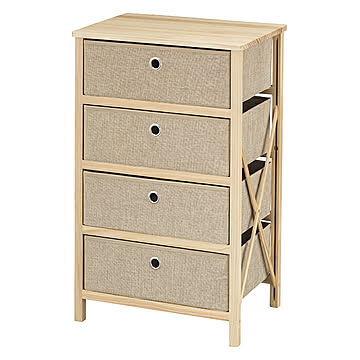 簡単組立チェスト 4D W48×D34×H77 ナチュラル