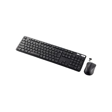 エレコム 無線キーボード&マウス/薄型/メンブレン式/抗菌/フルサイズ/ブラック TK-FDM110MKBK