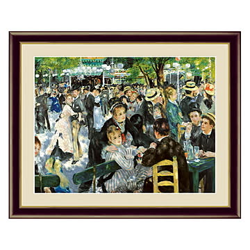アート 額絵 ムーラン・ド・ラ・ギャレット ルノワール 本紙サイズ F4(約31x23cm) 額サイズ 42x34cm 三幸