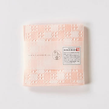 楠橋紋織 くすばしタオル わた音 ハンカチタオル 25cm×25cm ピンク