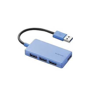 （まとめ） エレコム 4ポートUSB3.0ハブ（コンパクトタイプ） U3H-A416BBU 【×2セット】