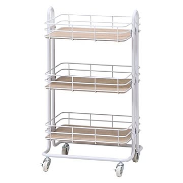 キッチンワゴン キッチン収納 幅45×奥行31.5×高さ80cm 3段 キャスター付き スチール 組立品 リビング 台所【代引不可】