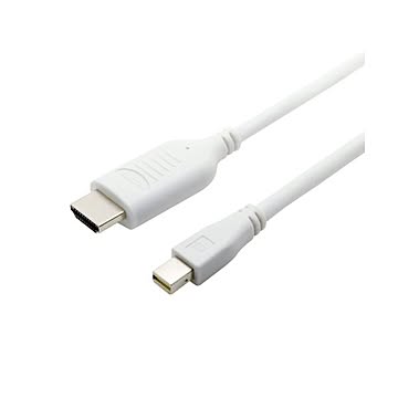 （まとめ）ミヨシ HDMI-ミニディスプレイポート変換ケーブル 1m ホワイト HDC-MD10／WH×2セット