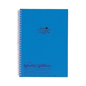 （まとめ） リヒトラブ AQUA DROPsツイストノート セミB5 29穴 B罫 30枚 青 N-1608-8 1冊 ×30セット