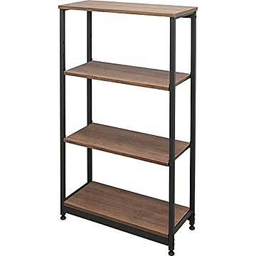 スチールウッドラック 幅42/62cm ブラウン
