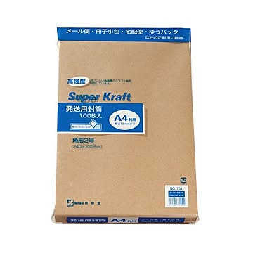 （まとめ）高春堂 スーパークラフト封筒 角2 100枚 731×5×5セット