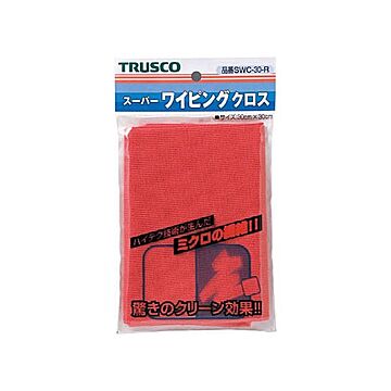 （まとめ）TRUSCO スーパーワイピングクロス300×300mm 赤 SWC-30-R 1枚【×10セット】