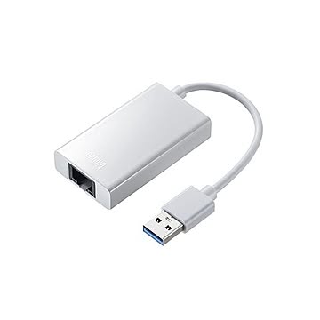 サンワサプライ USB3.1LAN変換アダプタ USBハブポート付 白