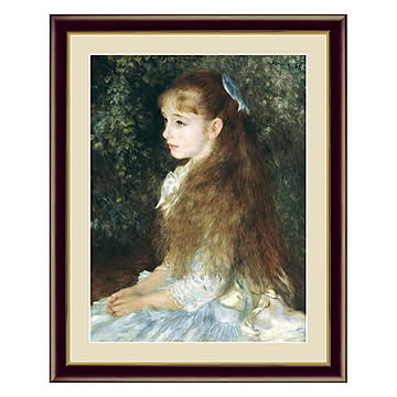 アート 額絵 イレーヌ・カーン・ダンヴェール嬢 ルノワール 本紙サイズ F4(約31x23cm) 額サイズ 42x34cm 三幸