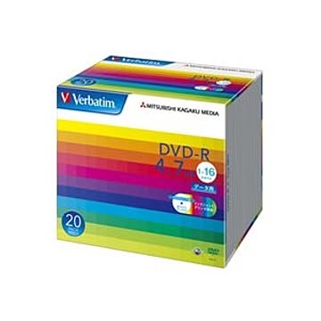 （まとめ） バーベイタム データ用DVD-R 4.7GB ワイドプリンターブル 5mmスリムケース DHR47JP20V1 1パック（20枚） 【×3セット】