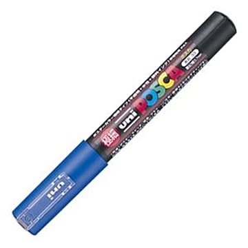 (まとめ) 三菱鉛筆 水性マーカー ポスカ 極細 青 PC1M.33 1本 【×30セット】