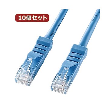 10個セットサンワサプライ L型カテゴリ5eより線LANケーブル KB-T5YL-003LBX10