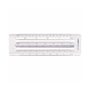 (まとめ) ライオン事務器 ヘキサスケール全長210mm×厚さ4mm 再生アクリル樹脂 H-15 1個 【×10セット】
