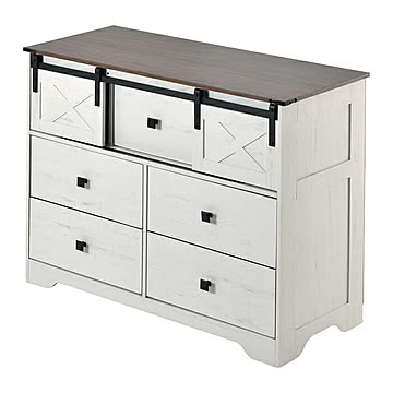 スライドドア付き チェスト 3段 組立式 ワイドタイプ ONLS0390 幅1005x奥行410x高さ745mm B.Bファニシング