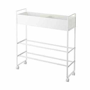 tower タワー(山崎実業) キャスター付き玄関収納ラック Rolling Entryway Storage Shelf 玄関ラック シューズラック 玄関収納 キャスター付き