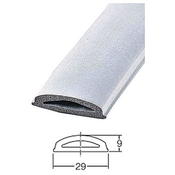 巾広クッション #929-2100 H9×W29×L2100mm ホワイトグレー