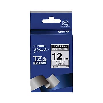 (まとめ) ブラザー BROTHER ピータッチ TZeテープ ノンラミネートテープ 12mm 白／黒文字 TZE-N231 1個 【×10セット】