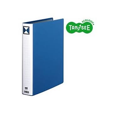 （まとめ）TANOSEE 両開きパイプ式ファイル A4タテ 40mmとじ 青 30冊