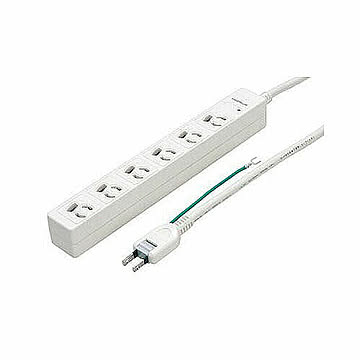 YAZAWA 3P抜け止めマグネットタップ6個口2m白 Y02JKNP602WH 管理No. 4966307281787