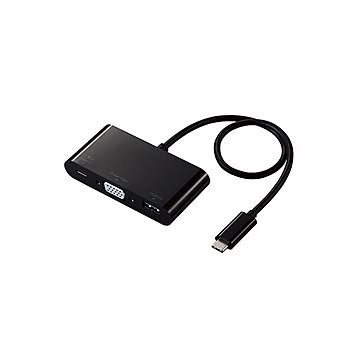 エレコム Type-Cドッキングステーション/PD対応/充電＆データ転送用Type-C1ポート/USB3.1（Gen1）1ポート/D-sub1ポート/30cmケーブル/ブラック DST-C14BK