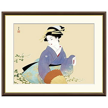 額絵 萩の露 上村松園 52x42cm 三幸