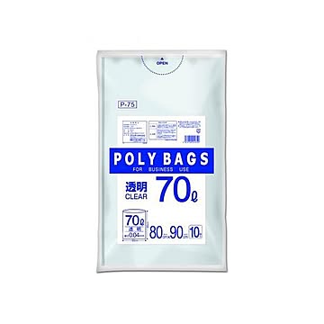 （まとめ） オルディ ポリバッグビジネス 70L 0.04mm 透明 10枚入 【×20セット】