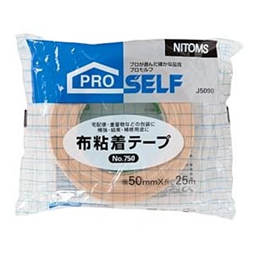 （まとめ） ニトムズ 布粘着テープ No.750POS 50mm×25m J5090 1巻 【×10セット】