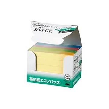 （まとめ）スリーエム 3M ポストイット ふせんハーフ 5601-GK G混色【×3セット】
