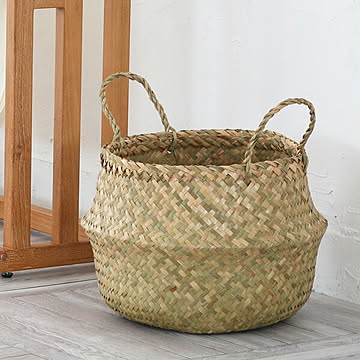 かご バスケット 折りたたみバスケット Mサイズ 折りたたみ 折り畳める アジアン アンティーク ナチュラル インテリア テイスト バリ雑貨 アジアン雑貨 収納 観葉植物 おしゃれ バッグ