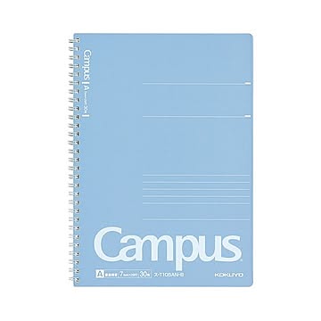 （まとめ）コクヨ キャンパスツインリングノート（PP表紙・スリム）セミB5 A罫 30枚 表紙青 ス-T105AN-B 1セット（5冊）【×5セット】