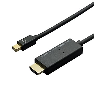 ミヨシ　4K対応 miniDisplayPort-HDMI変換ケーブル DPC-4KHD20/BK【ケーブル長】2m