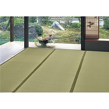 い草 上敷き/ラグマット 【江戸間】撥水加工 リバーシブル対応 双目織 『備前 びぜん』 〔リビング ダイニング〕【代引不可】