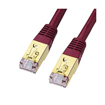(まとめ)サンワサプライ カテゴリ7LANケーブル0.2m KB-T7-002WRN×2セット