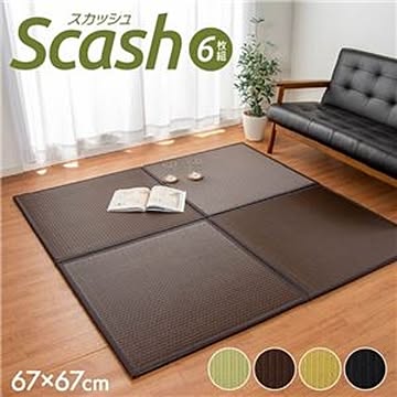 日本製 軽量 置き畳/ユニット畳 【ベージュ 約67×67×1.7cm】 ポリプロピレン ヒバ硬綿 ジョイント付 抗菌 防臭 防ダニ